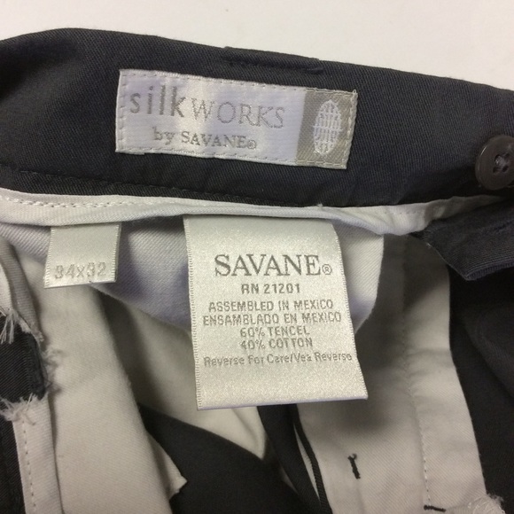 Silk Works Men’s Gray Pleated Cuffed Pants - Picture 6 of 7